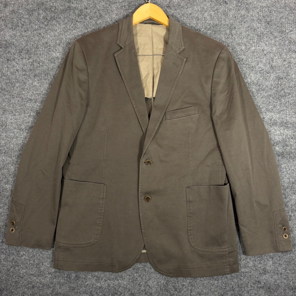 Johnston & Murphy Blazer Cotton Stretch Mens Large Brown Sport Stretch Coat NWOT